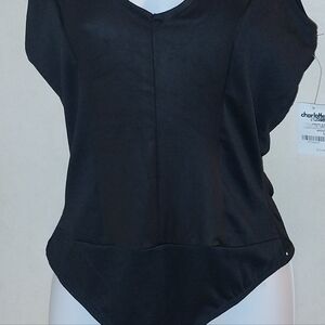 Charlotte Russe large black 2-tone body suit New with tags
